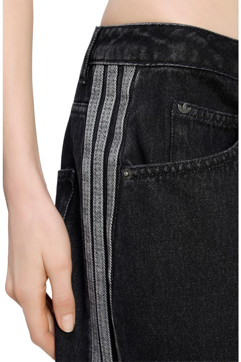 3-Stripes Barrel Leg Jeans, Alternate, color, TRUE BLACK DENIM