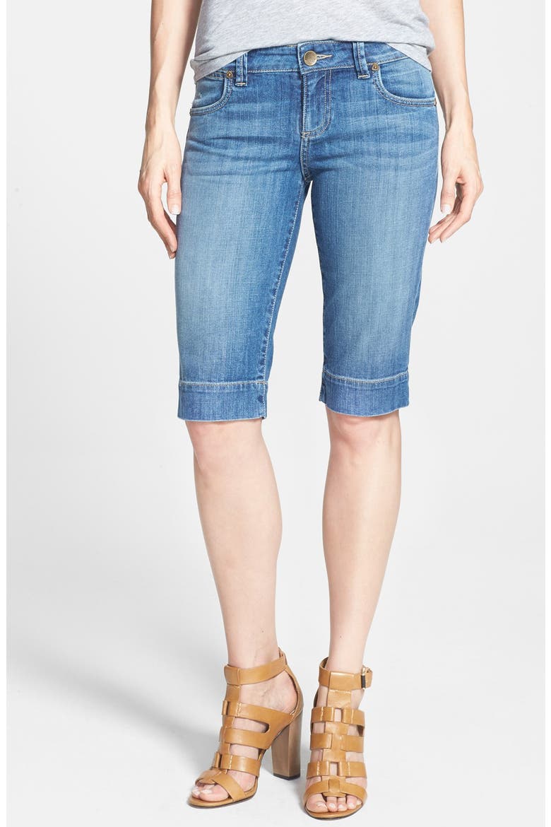 'Natalie' Denim Bermuda Shorts, Main, color, DEPENDABLE