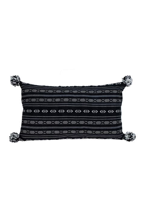 Raven Transitional Black Throw Pillow