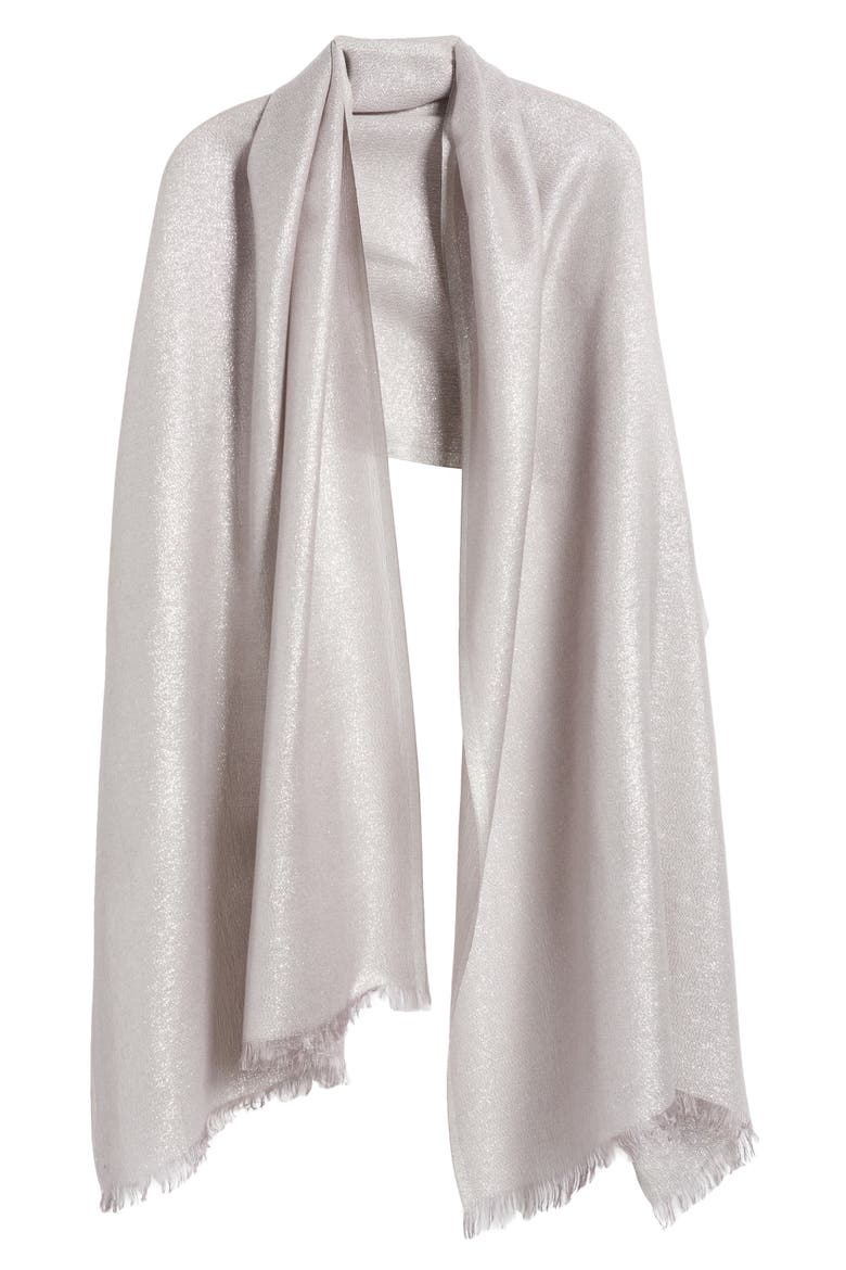 Metallic Lightweight Wrap, Alternate, color, SILVER