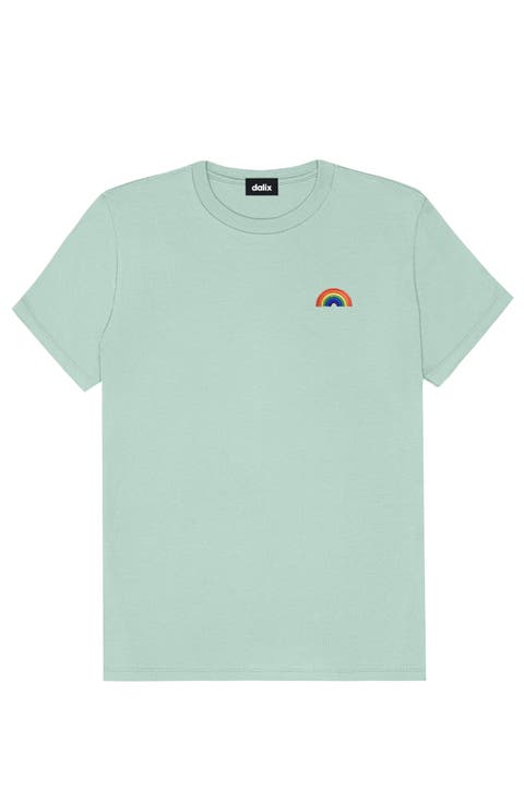 Womens Rainbow Jersey Relaxed Tee