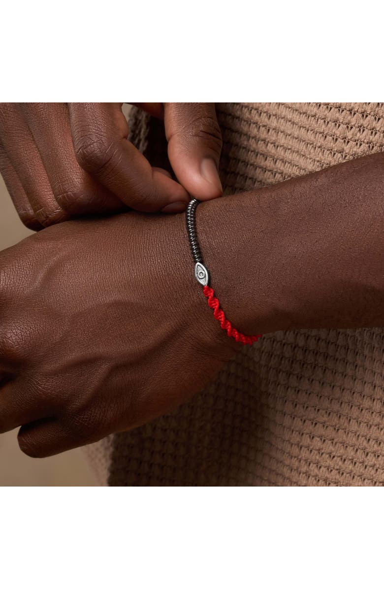 Karma and Luck Universal Equilibrium Hematite Evil Eye Red String Bracelet, Alternate, color, Red/Grey