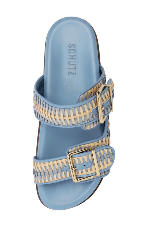 Shop Schutz Naomi Slide Sandal In Bege/sky Blue