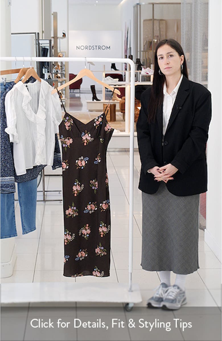 Shara Floral Print Silk Blend Midi Dress, sales video thumbnail