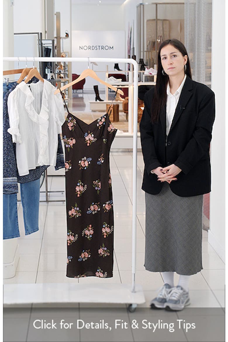 Shara Floral Print Silk Blend Midi Dress video