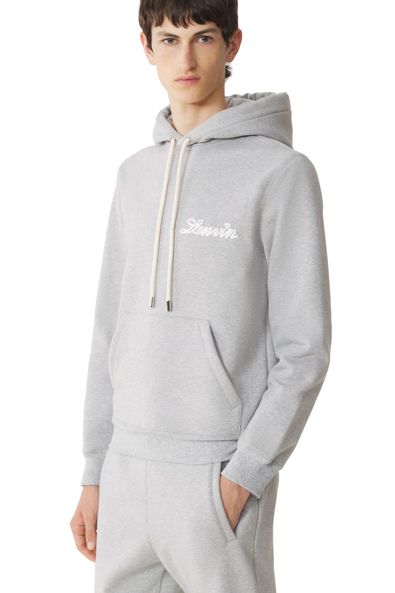 Grey Lanvin Ribbon Hoodie, Alternate, color, Heather Grey