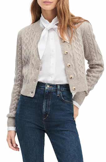Favorite Daughter The Eleanor Merino Wool & Cashmere Blend Crop Cardigan