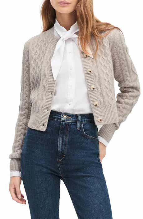 Favorite Daughter The Eleanor Merino Wool & Cashmere Blend Crop Cardigan