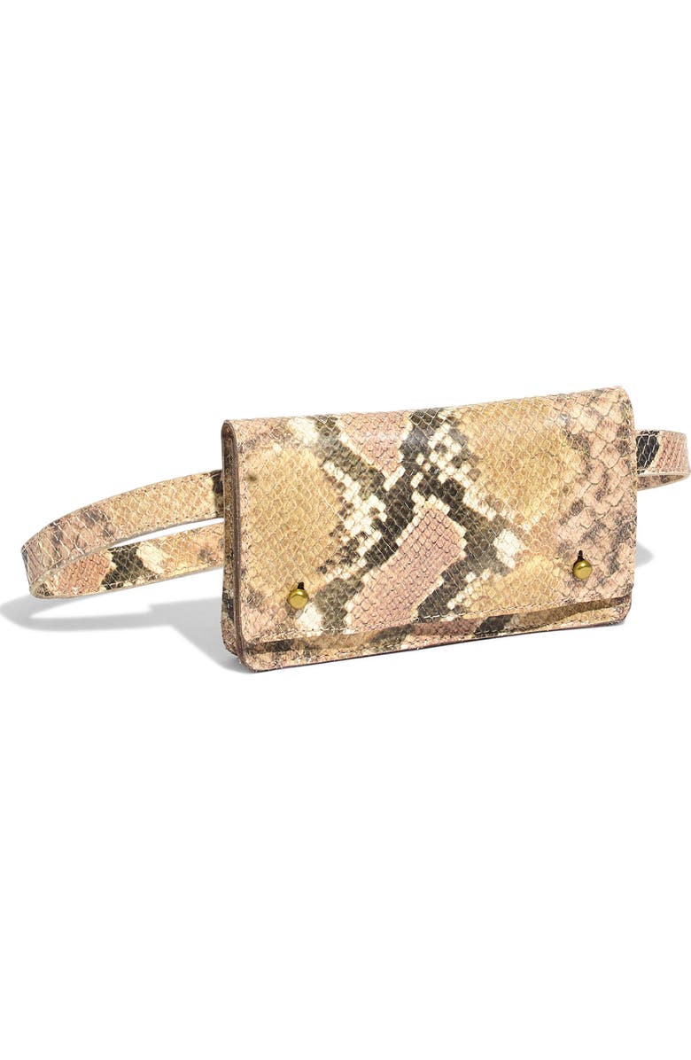 Madewell The Leather Belt Bag: Snake Embossed Edition, Main, color,