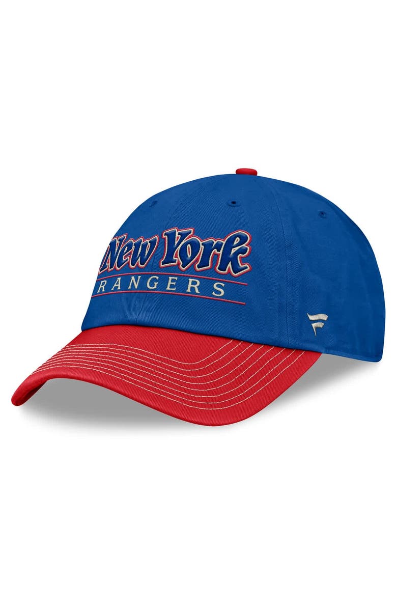 FANATICS Men's Fanatics Blue/Red New York Rangers Heritage Home Ice Two-Tone Adjustable Hat, Alternate, color, Blue