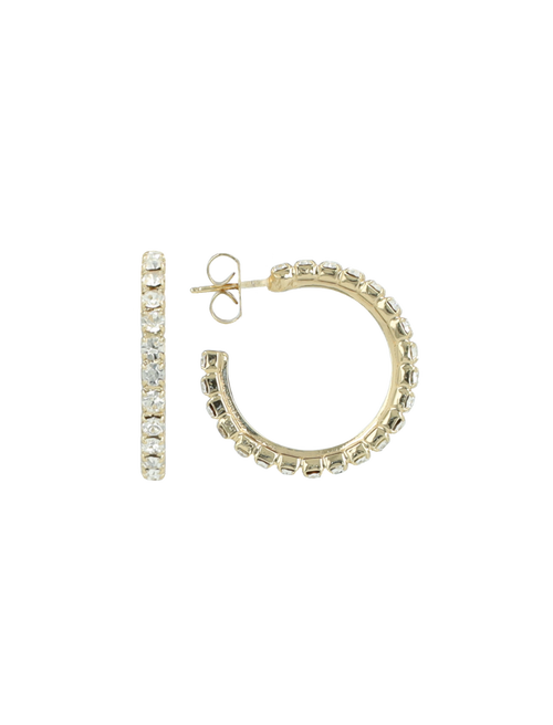 Lott.gioielli Swarovski Fine Stone Creole Earrings In Gold/crystal