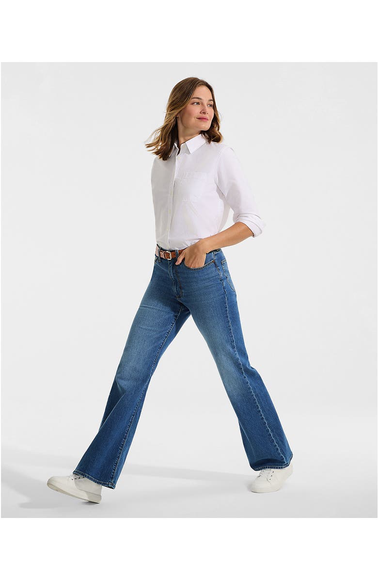 Lands' End Soft Denim High Rise Classic Flare Jeans, Alternate, color, Indigo Tide Blue
