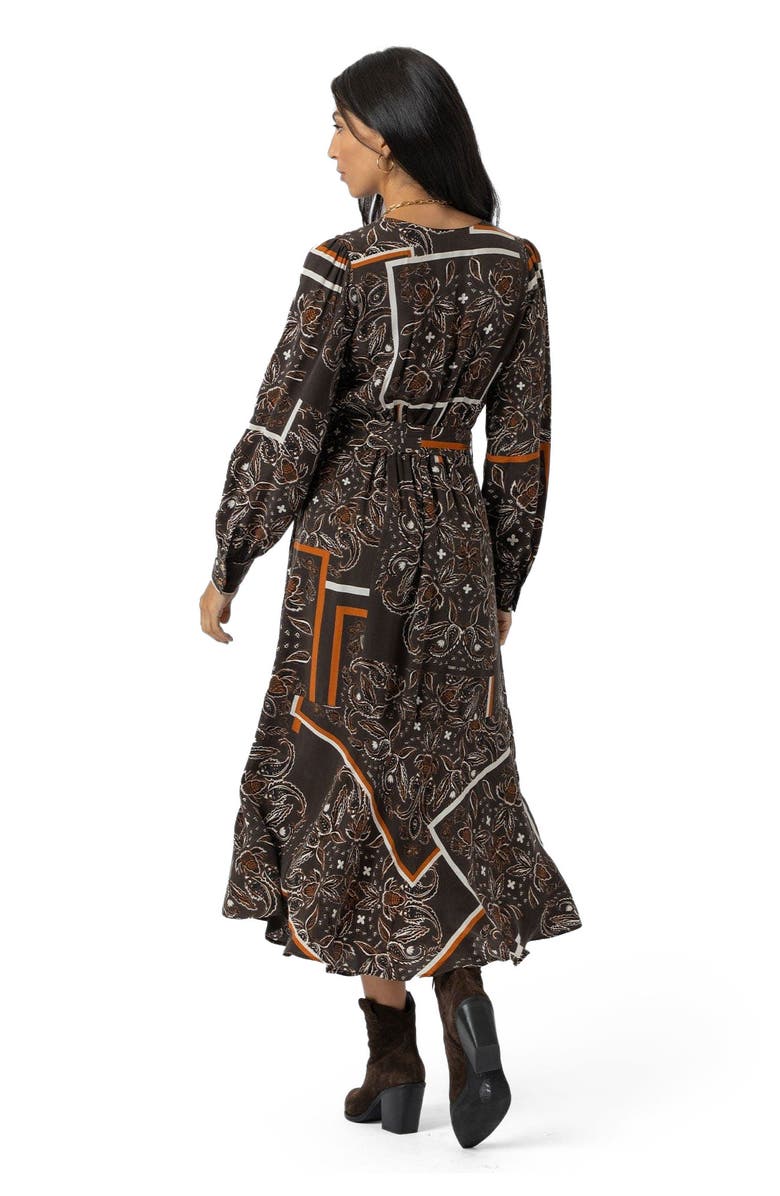 Saint + Sofia Allegra V-Neck Dress, Alternate, color, Brown Paisley