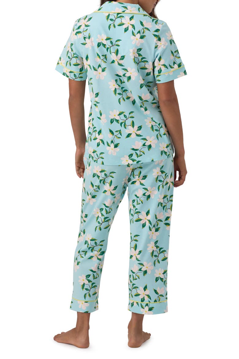 Print Stretch Organic Cotton Jersey Crop Pajamas, Alternate, color, BELLE BLOSSOMS