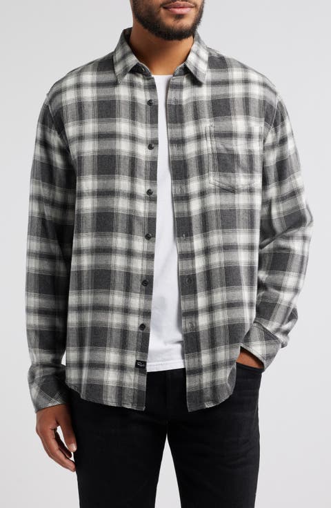 Lennox Plaid Cotton Blend Flannel Button-Up Shirt
