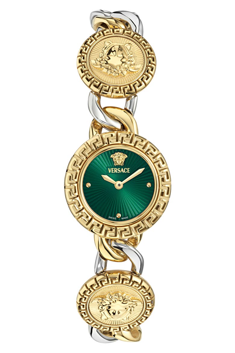 La Greca Stud Icon Two-Tone Bracelet Watch, 28mm, Main, color, TWO TONE