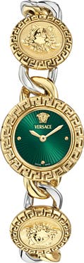 Versace La Greca Stud Icon Two-Tone Bracelet Watch, 28mm