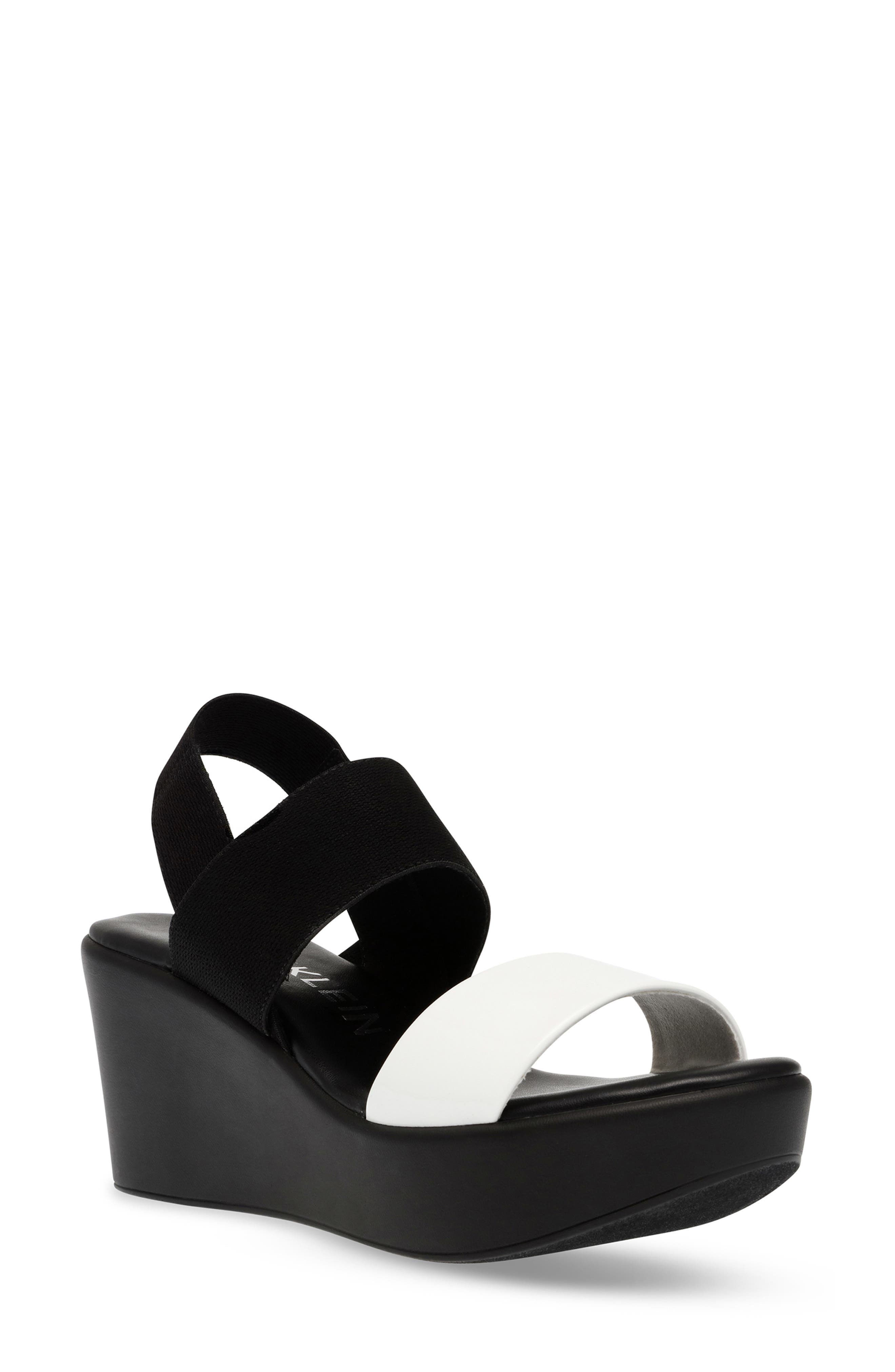 Praga Platform Wedge Sandal, Main, color, WHITE / BLACK