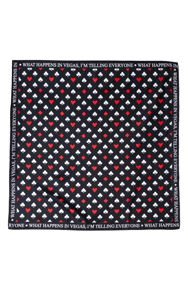 Cufflinks, Inc. Card Suits Vegas Print Satin Scarf, Alternate, color, Black