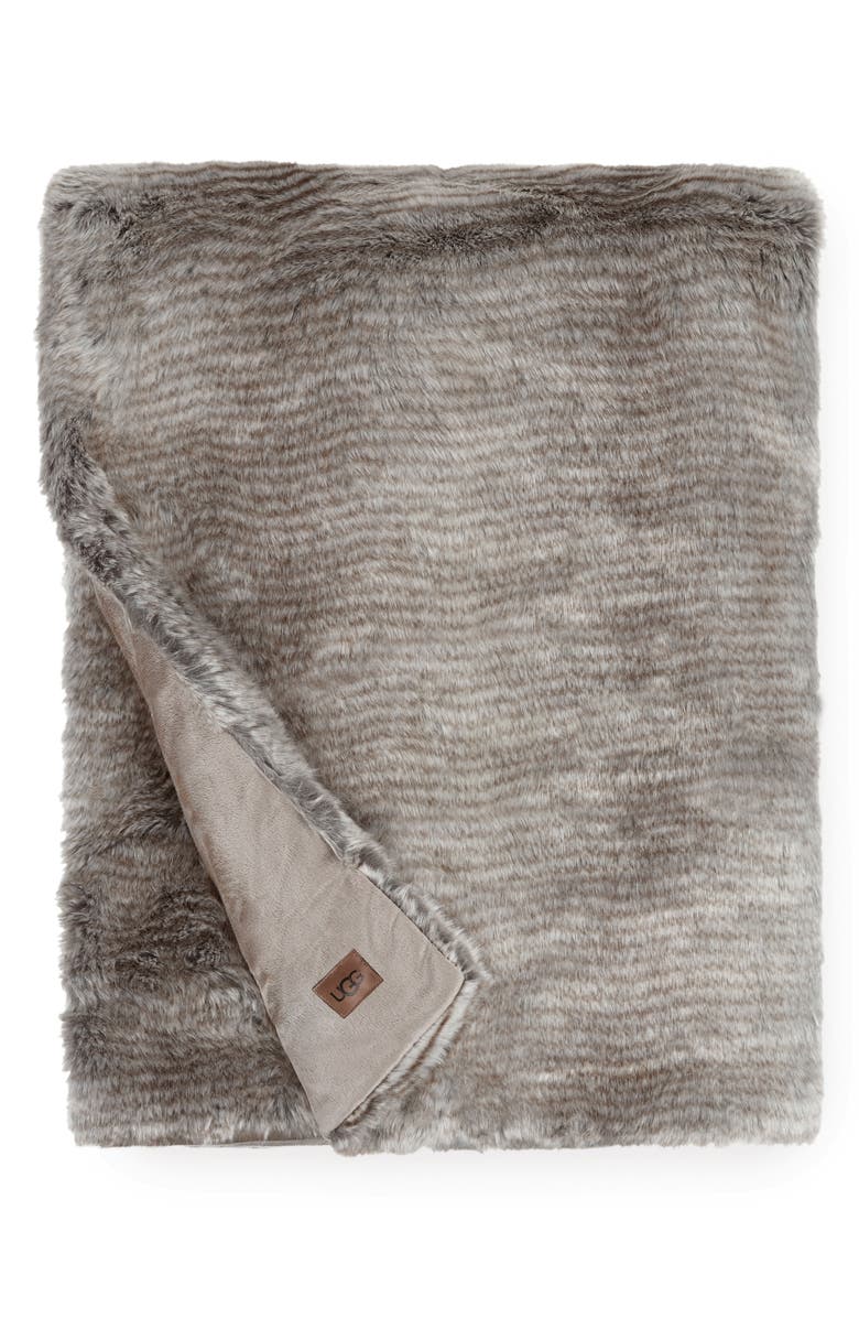UGG<sup>®</sup> Kylan Faux Fur Throw, Main, color,