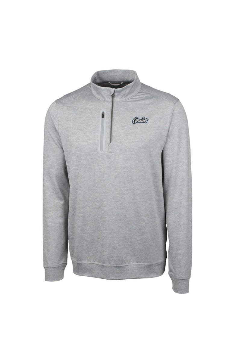 Cutter & Buck Men's Cutter & Buck Gray UCF Knights Citronaut Stealth Heathered Quarter-Zip Pullover Top, Alternate, color, 