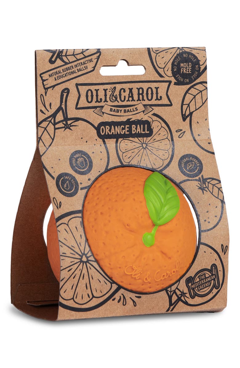 Oli&Carol Orange Baby Ball Teether, Alternate, color,