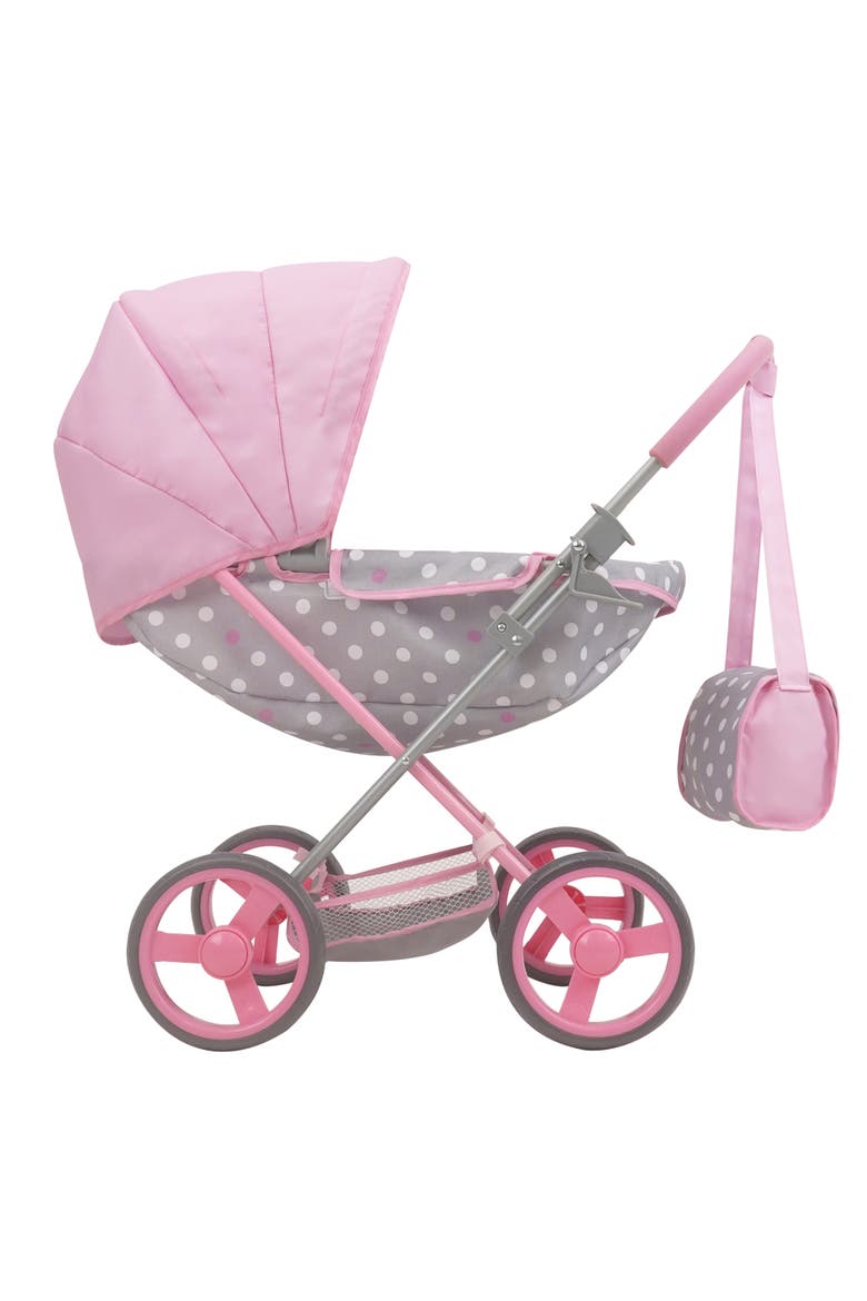 Cotton Candy Pink Doll Deluxe Pram, 18'', Alternate, color, Multicolored