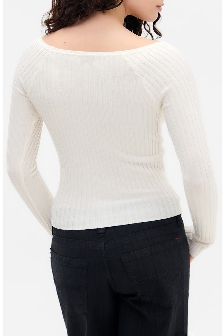 Rib Surplice Neck Sweater, Alternate, color, CREAM