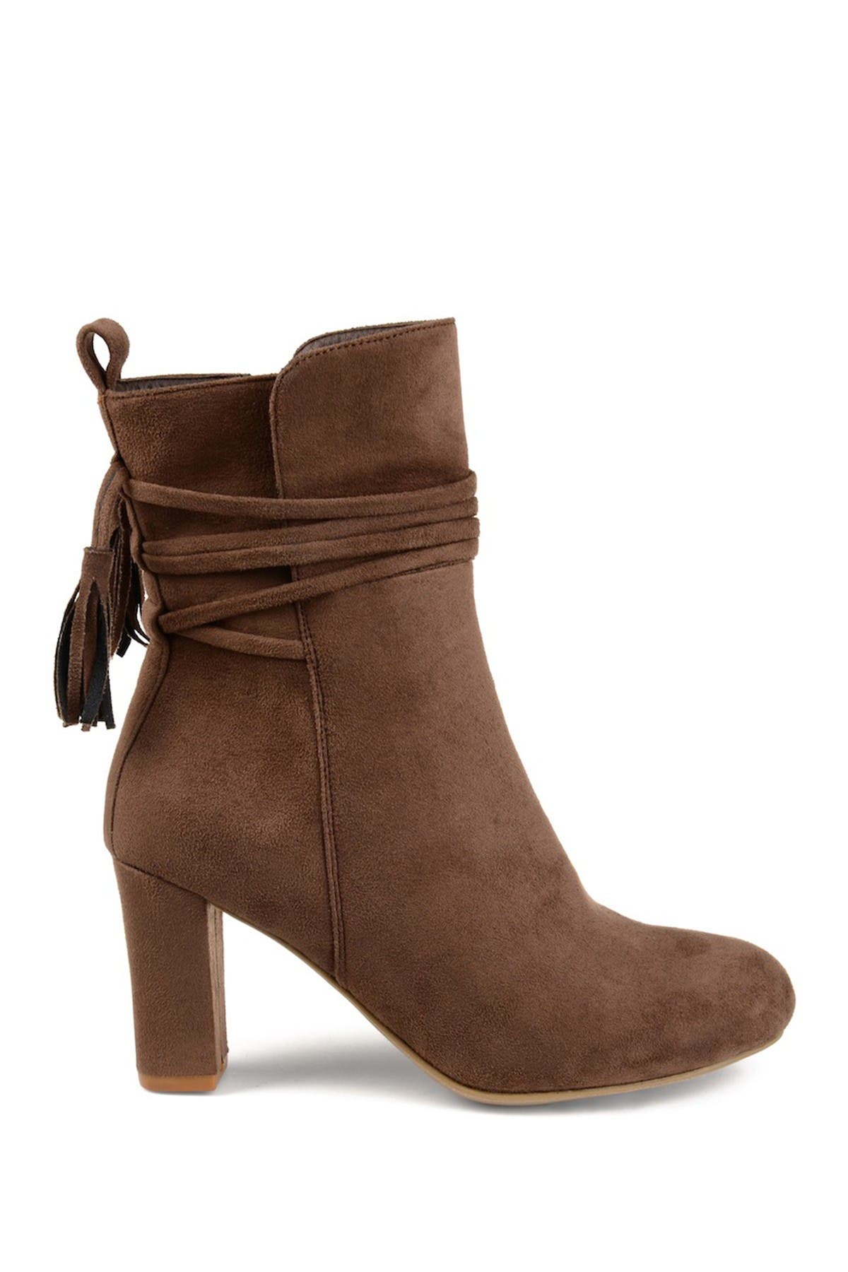 JOURNEE Zuri Tassel Ankle Bootie, Alternate, color, Taupe