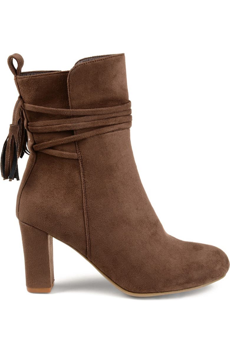 JOURNEE Zuri Tassel Ankle Bootie, Alternate, color, Taupe