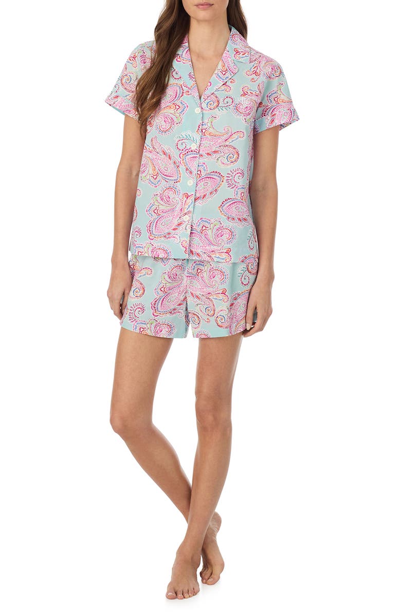 Lauren Ralph Lauren Cotton Blend Boxer Pajamas, Main, color, 