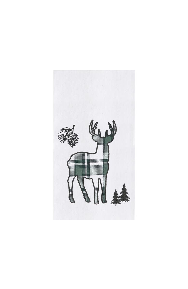 C&F Home Evergreen Deer Towel, Main, color, Green