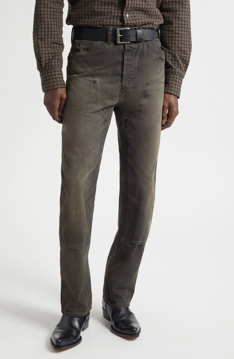 Double RL Hamilton Engineer Fit Cotton Canvas Carpenter Pants, Main, color, Black