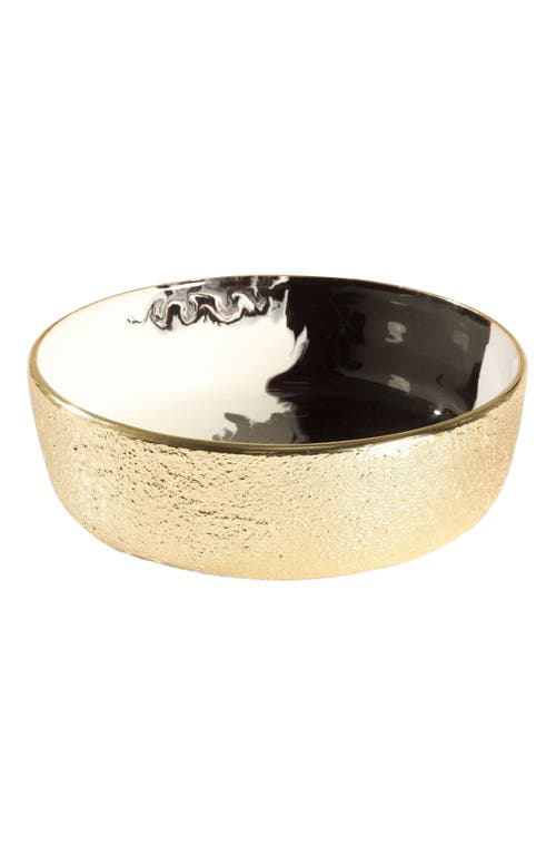 Lunares Bianco Nero Round Bowl In Neutral