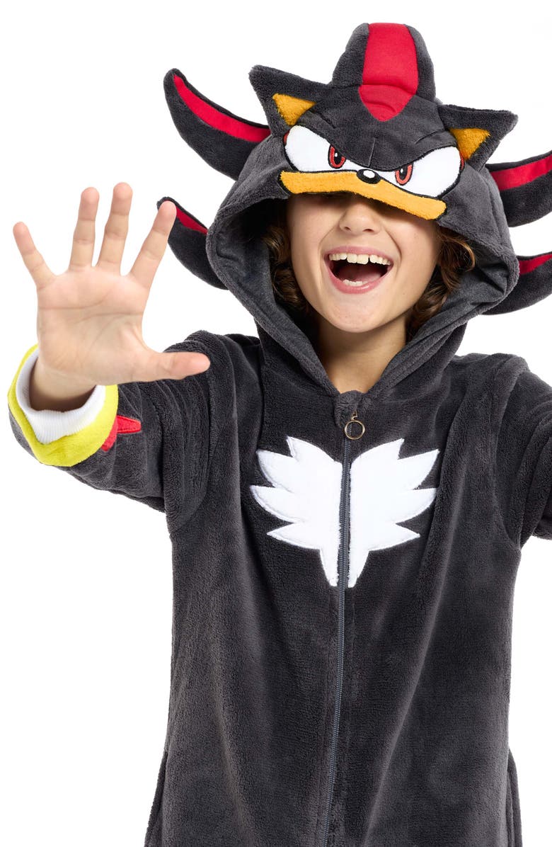 OppoSuits Kids' Shadow Hooded Bodysuit, Alternate, color, Black