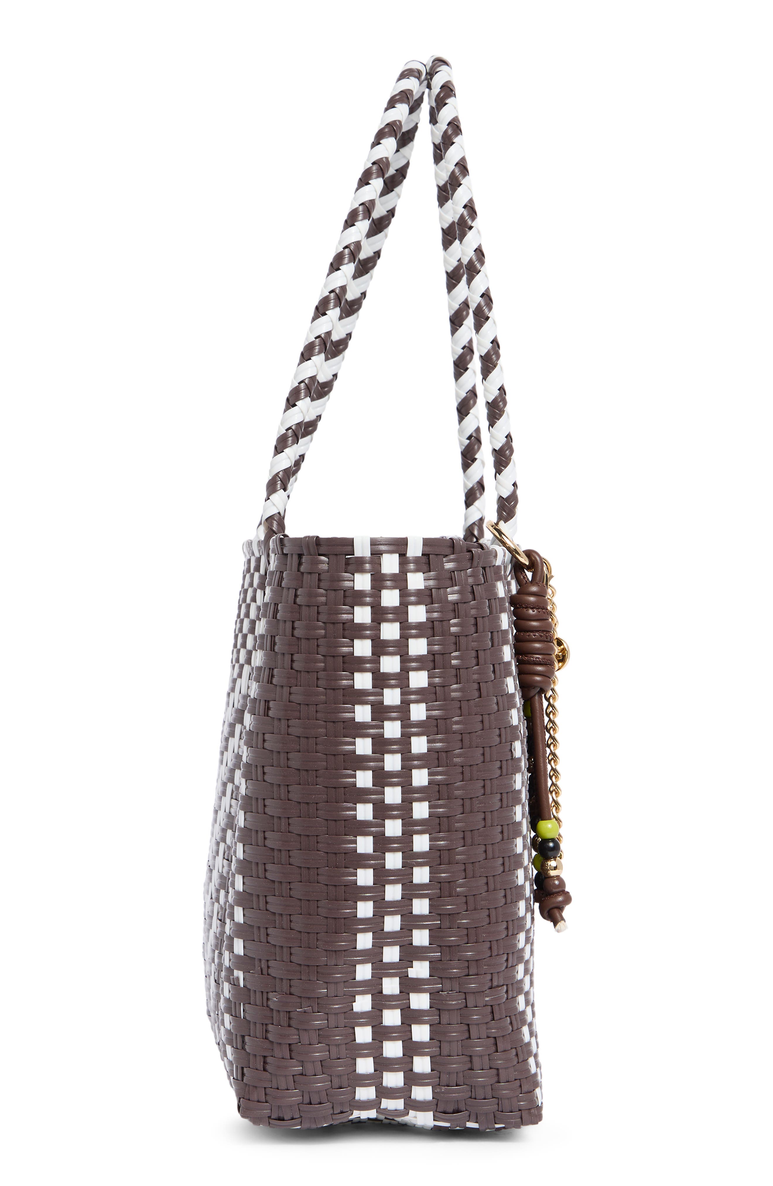 Steve Madden BSunny Woven Tote, Alternate, color, Brown Multi Woven