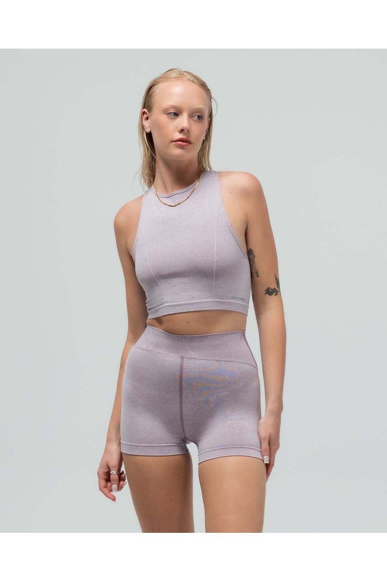 The Heather High-Waisted Short, Alternate, color, HEATHER MAUVE