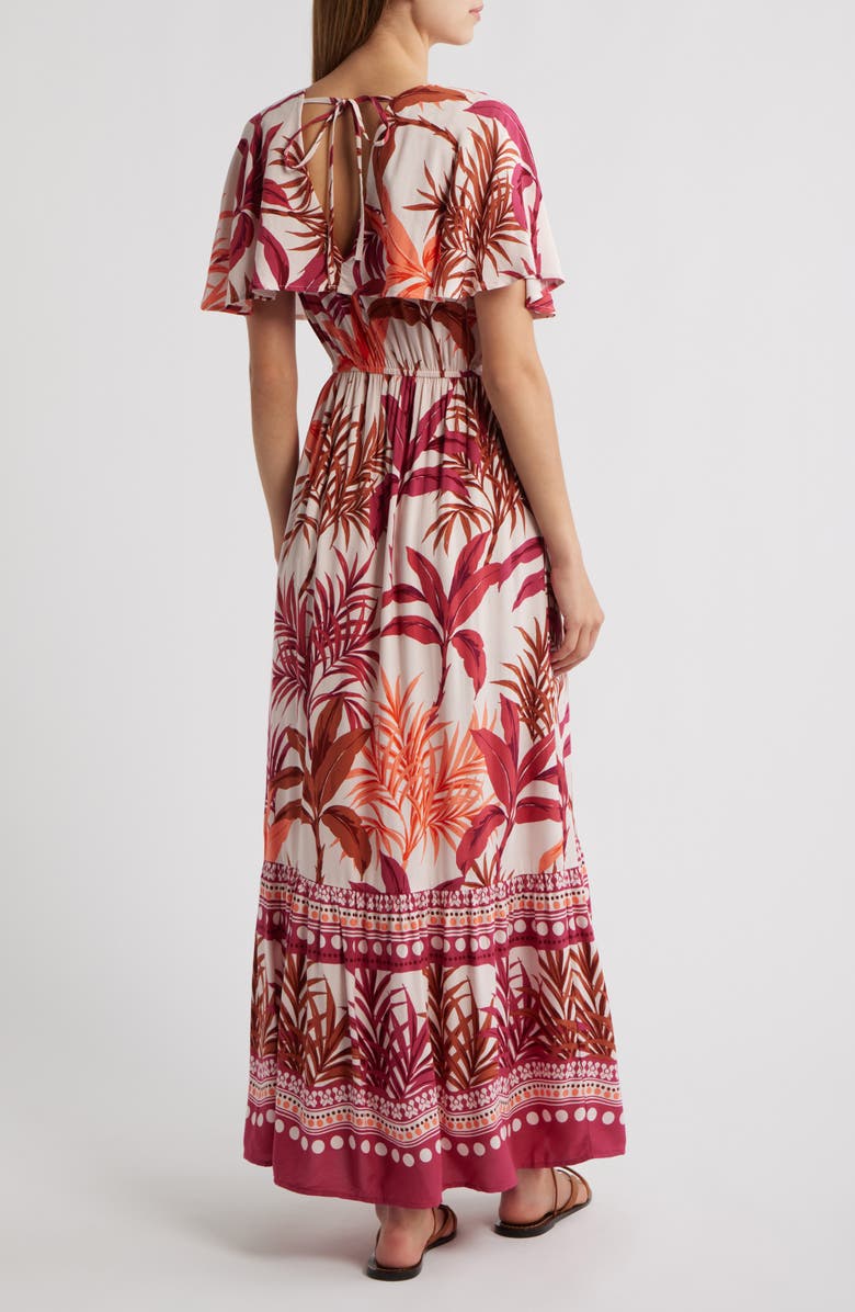Lipsy Palm Print Maxi Dress, Alternate, color, Pink