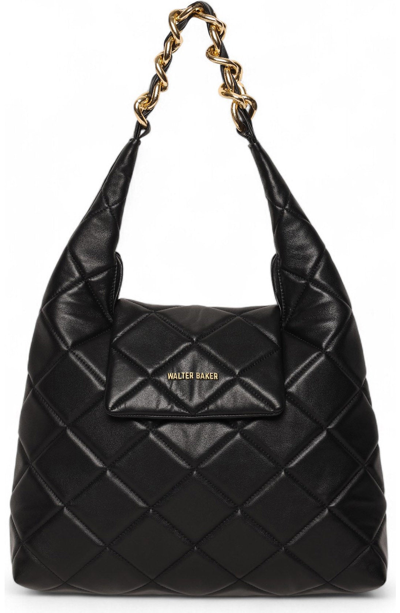 Walter Baker Anastasia Quilted Shoulder Handbag, Main, color, Black