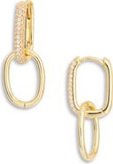 ARGENTO VIVO Pavé CZ Oblong Hoop Earrings