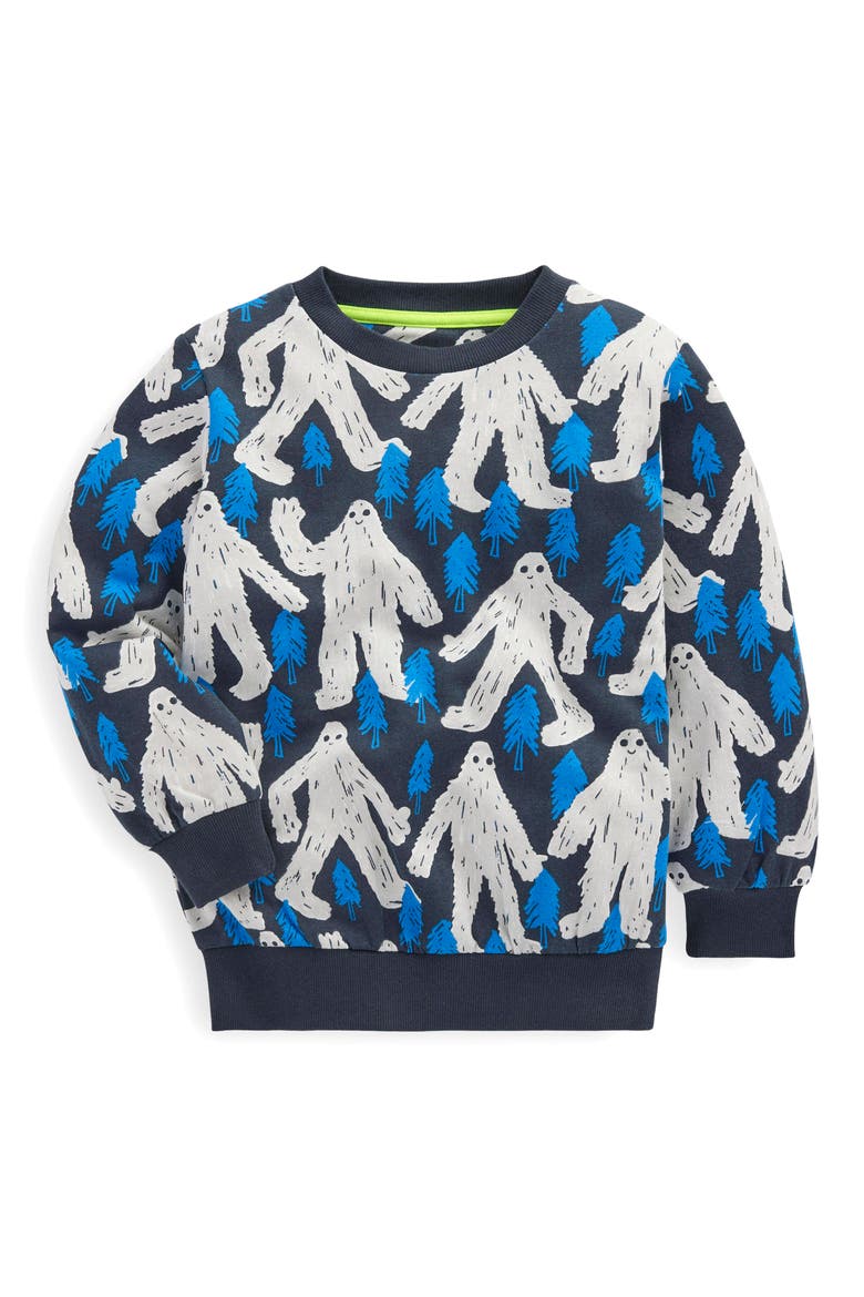 Kids' Yeti Print Crewneck Sweatshirt, Main, color, KINGFISHER BLUE YETI