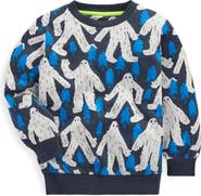 Mini Boden Kids' Yeti Print Crewneck Sweatshirt