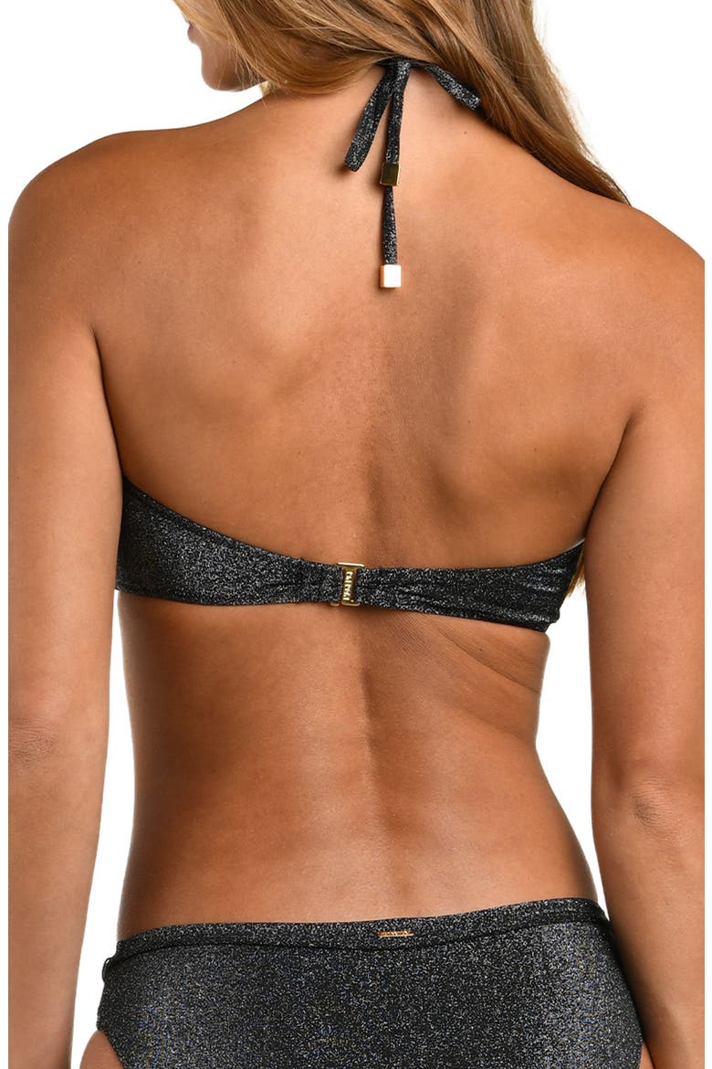Krysta Metallic Bikini Top, Alternate, color, BLACK