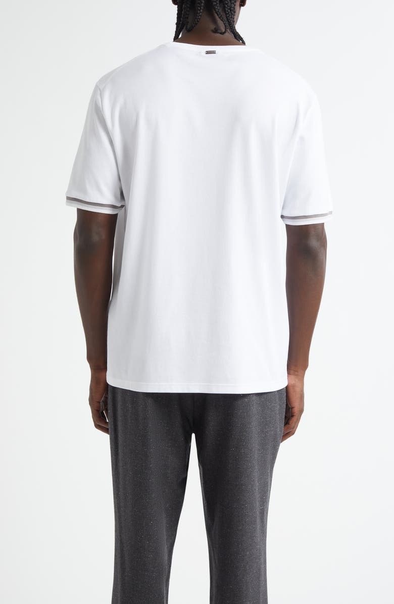 Herno Stripe Trim Cotton Jersey T-Shirt, Alternate, color, White