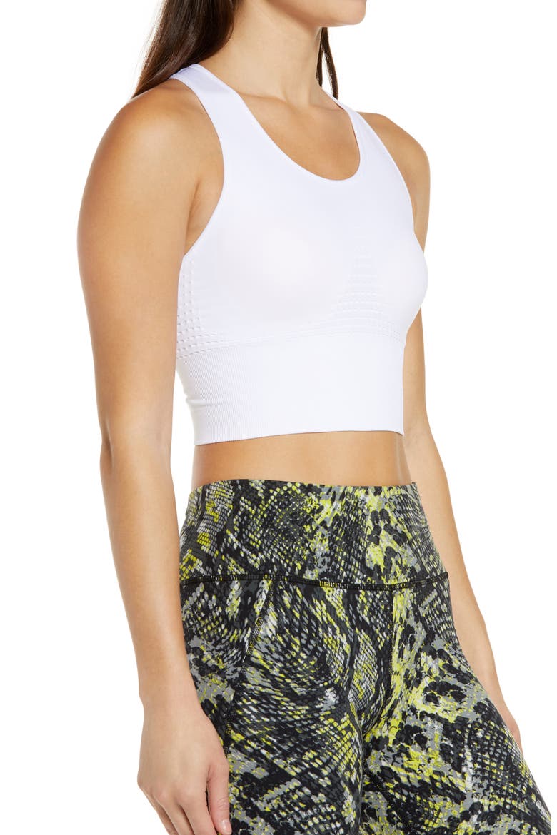Stamina Longline Sports Bra, Alternate, color, WHITE