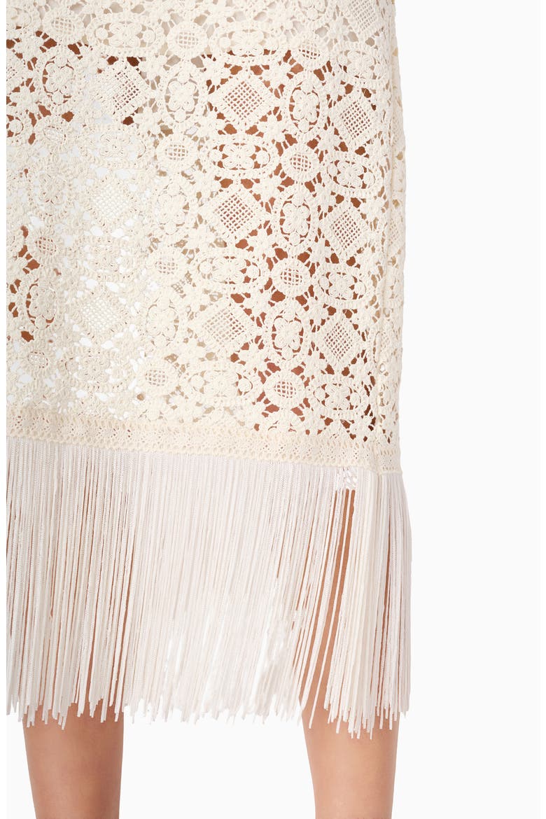 Veezia Fringe Hem Open Stitch Midi Skirt, Alternate, color, CERAMIC