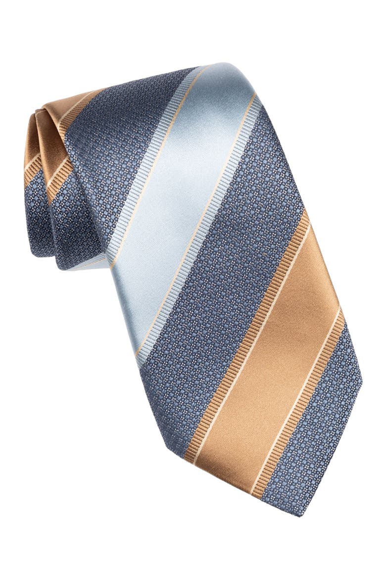 Ferrari - Extra Long Silk Jacquard Tie for Men, Main, color, Blue and Copper