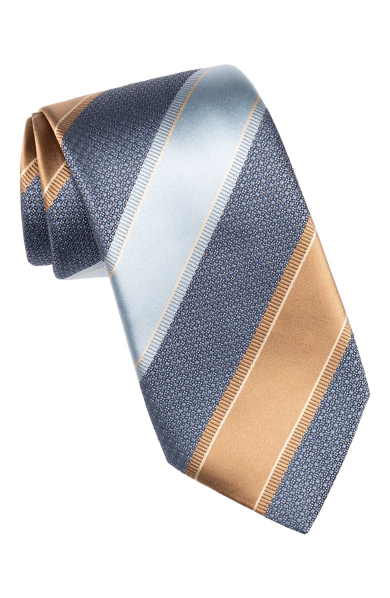 Elizabetta Ferrari - Silk Jacquard Tie for Men, Main, color, Blue And Copper