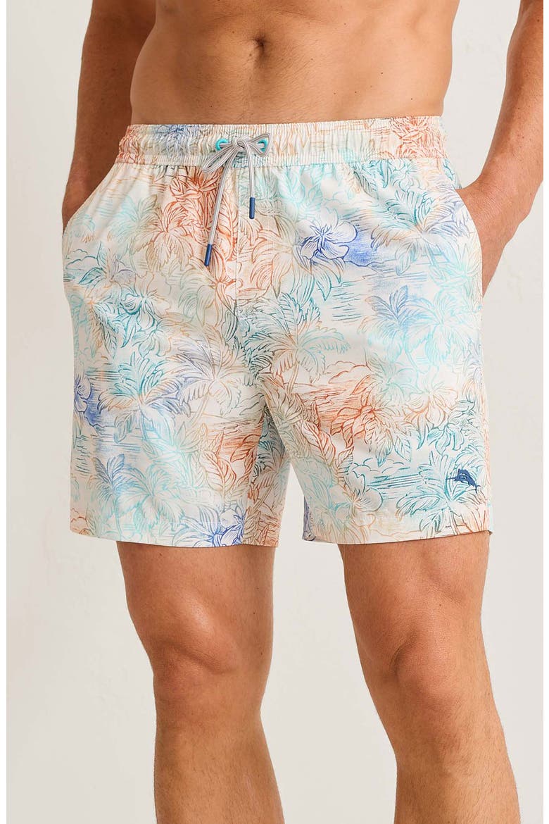 Naples La Blanca Swim Trunks, Main, color, AQUA SPLASH