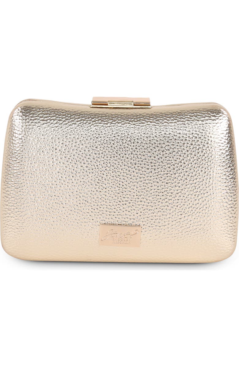 Jewel Badgley Mischka Tatum Faux Leather Clutch, Alternate, color,